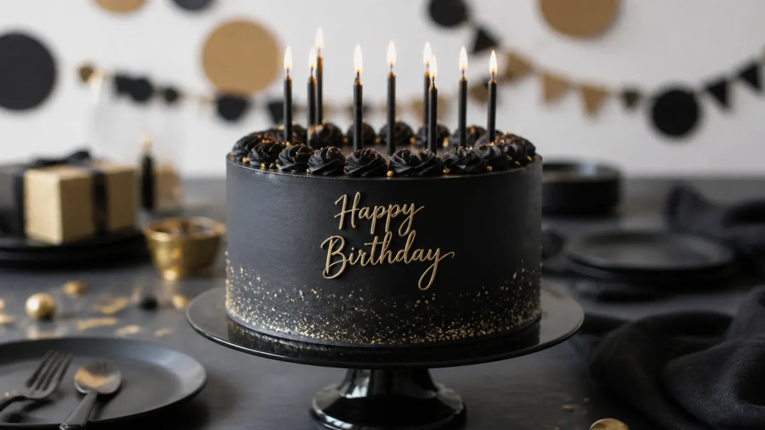 black birthday cake — 15 Gorgeous Black Birthday Cake Ideas