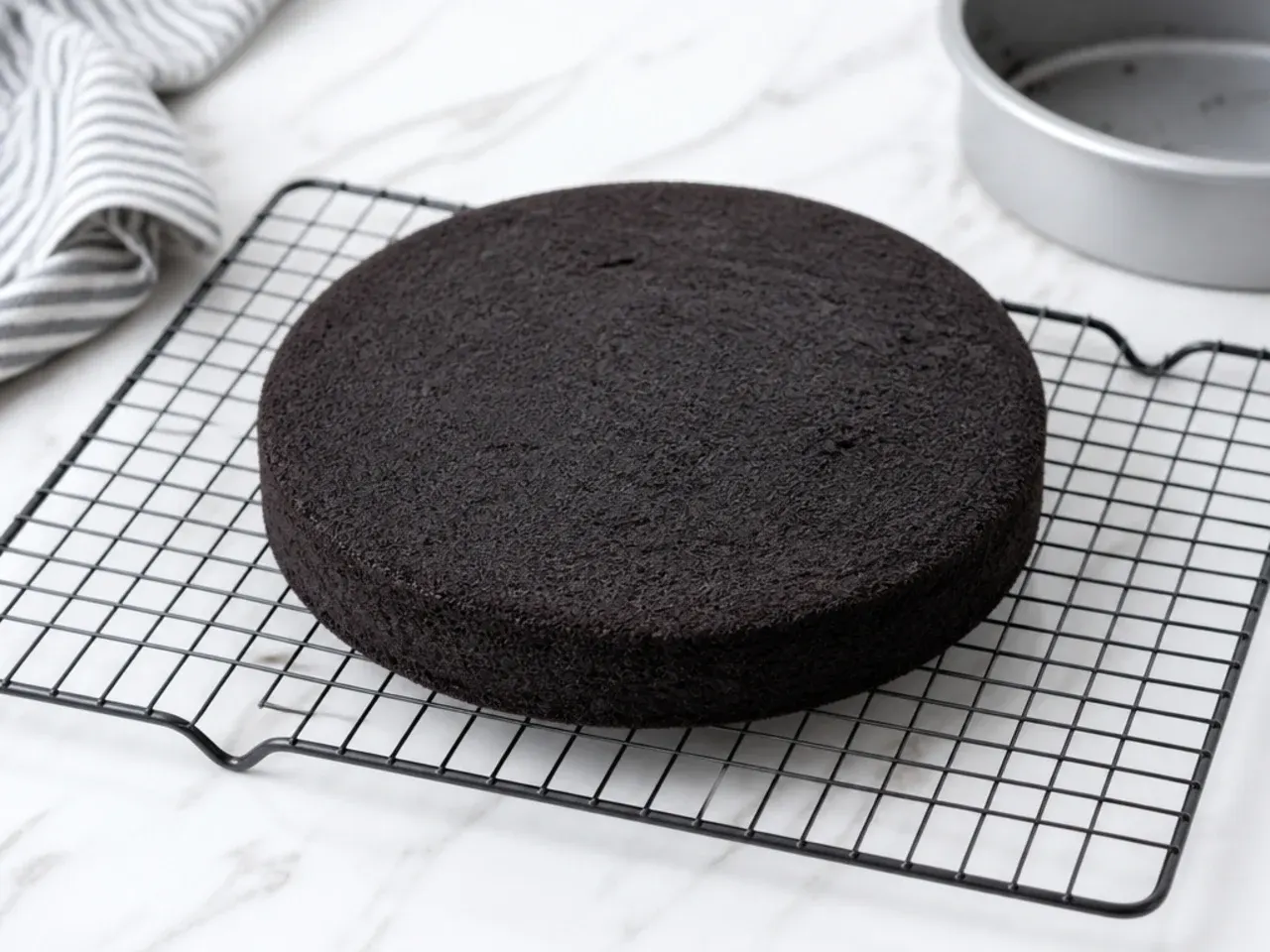 black birthday cake — step 6: cool completely