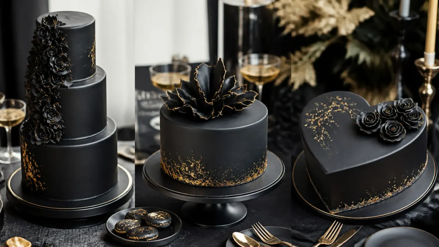 black cake designs — 30 Gorgeous Black Cake Designs to Copy