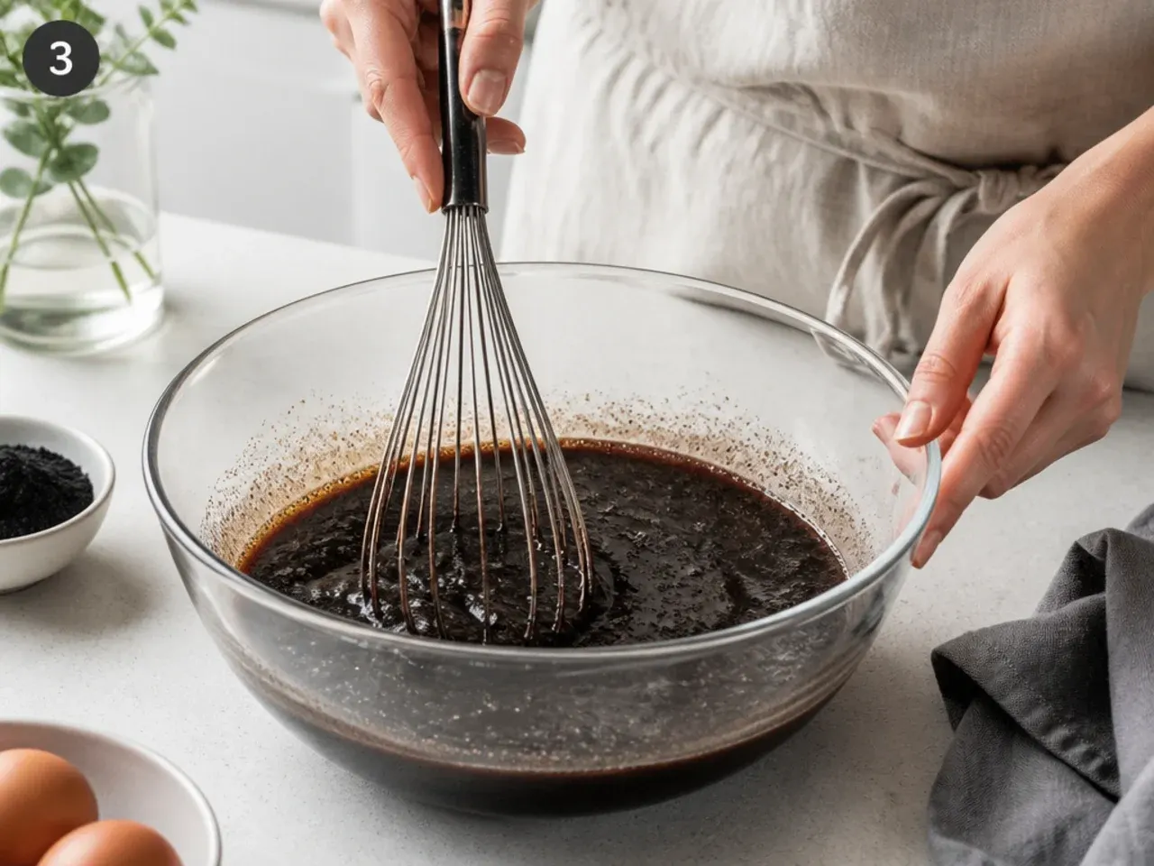 black cake designs — step 3: combine the wet ingredients
