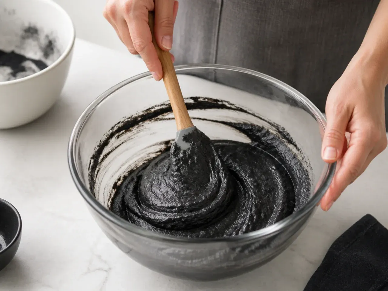 black cake designs — step 4: bring the batter together