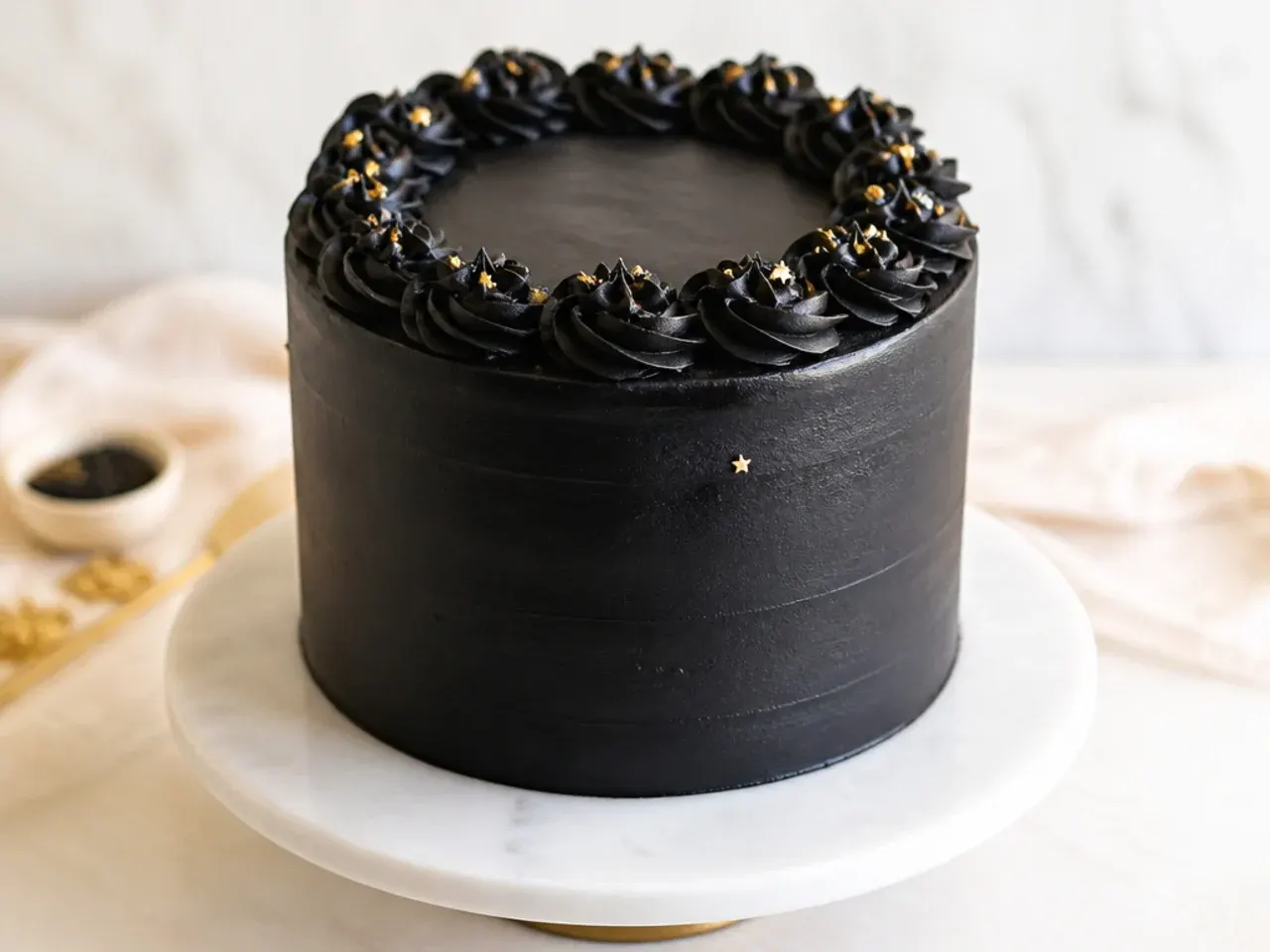 Tips for making black cake designs easier with smooth black frosting