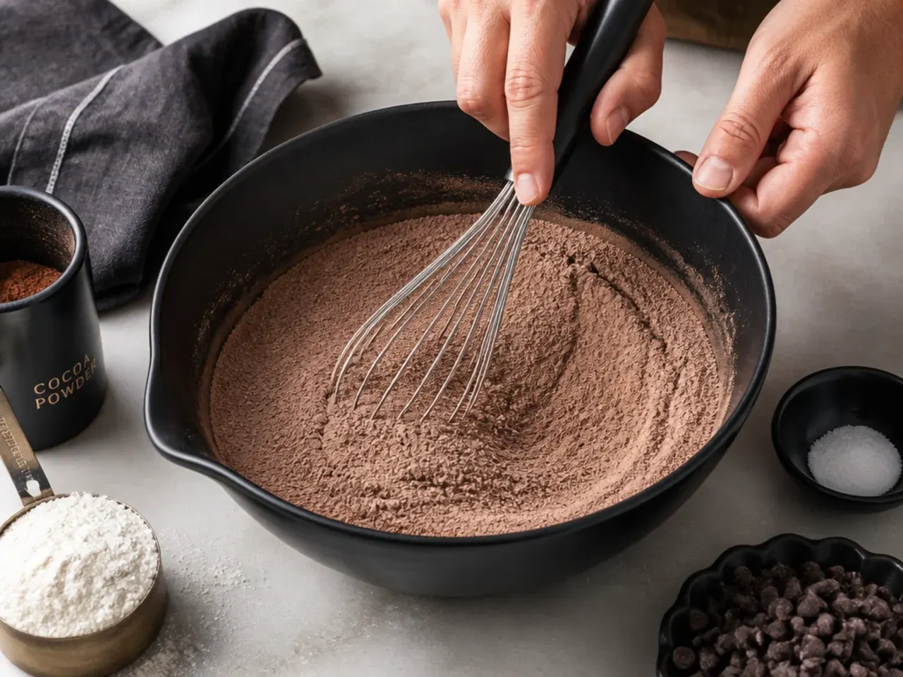 black cake for men — step 2: whisk the dry ingredients