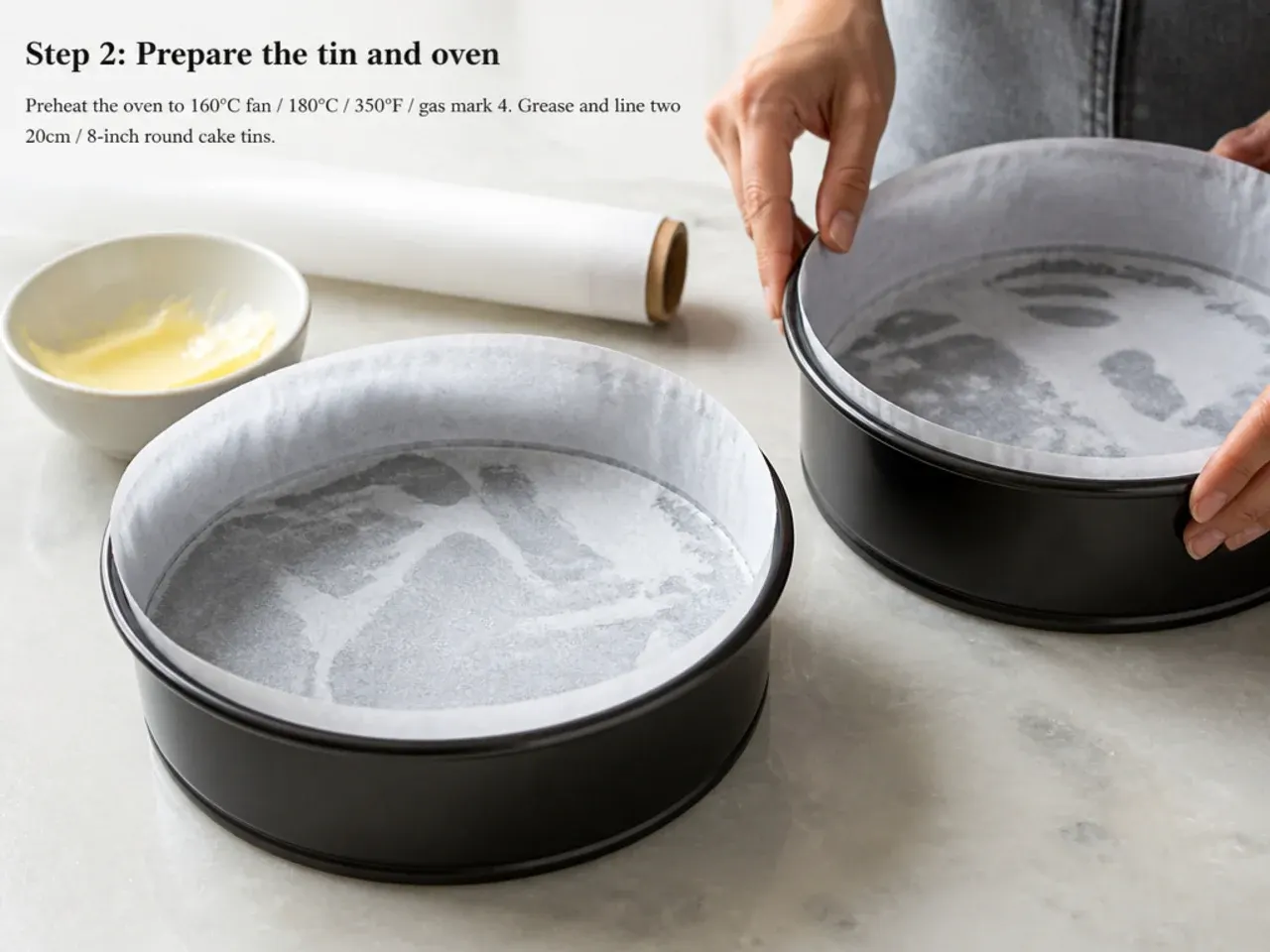black cake recipe — step 2: prepare the tin and oven