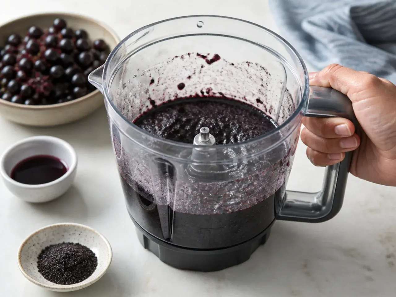 black cake recipe — step 3: blend the fruit to a paste