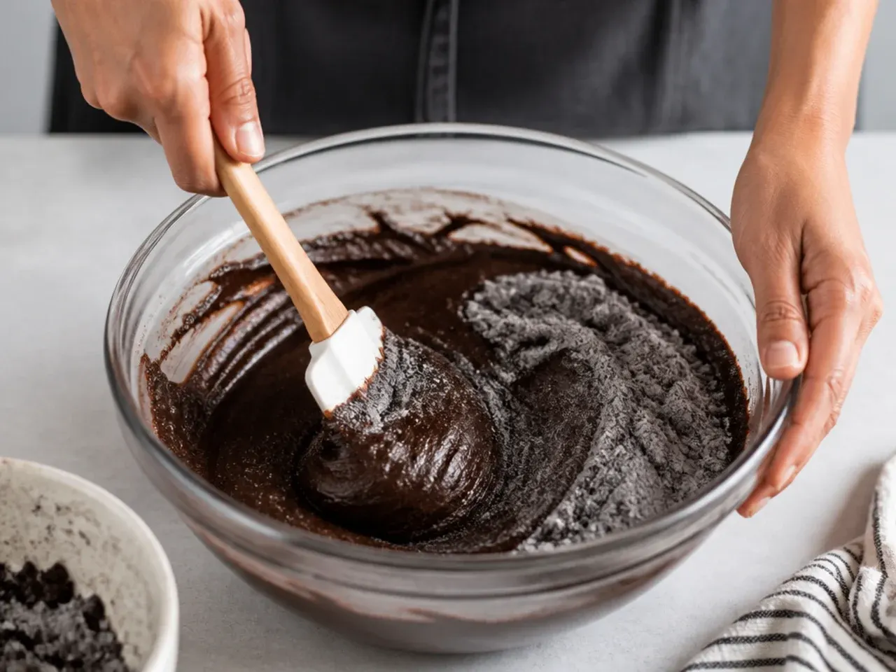 black cake recipe — step 5: fold in the dry ingredients