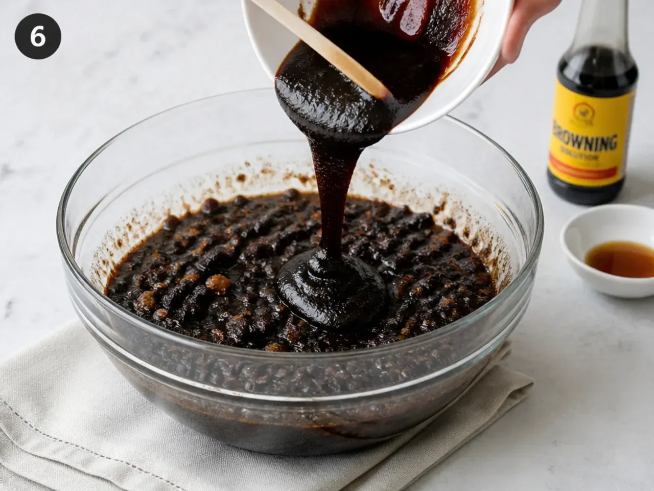 black cake recipe — step 6: add the fruit paste and browning
