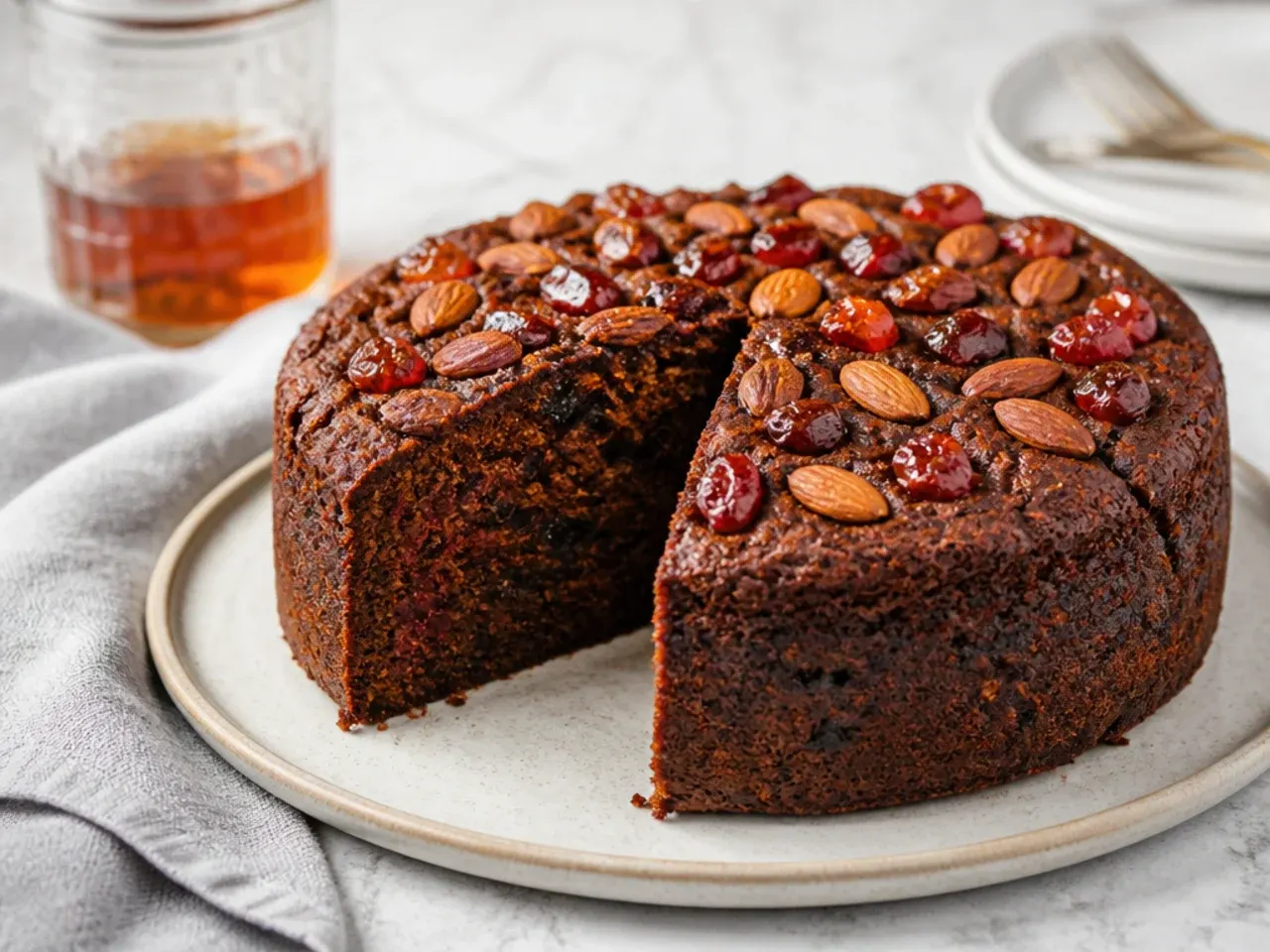 Easy overnight quick-soak black cake recipe with rum-simmered dried fruit