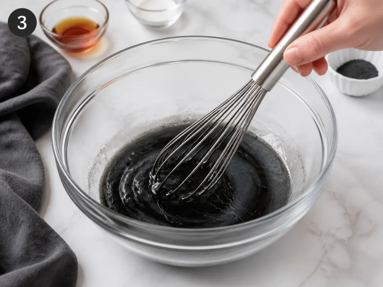 black cupcakes — step 3: combine the wet ingredients