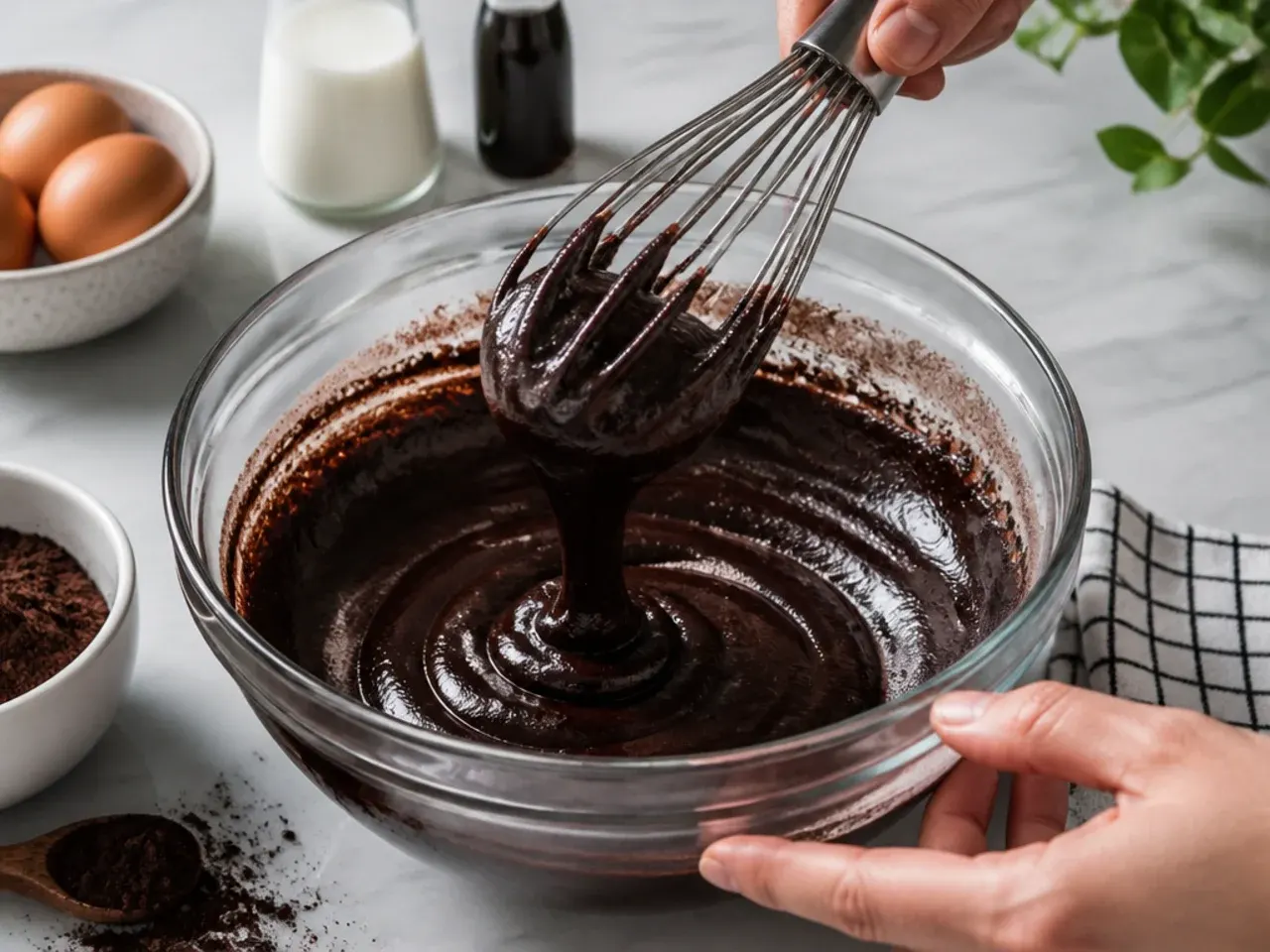 black drip cake — step 1: make the black cocoa batter