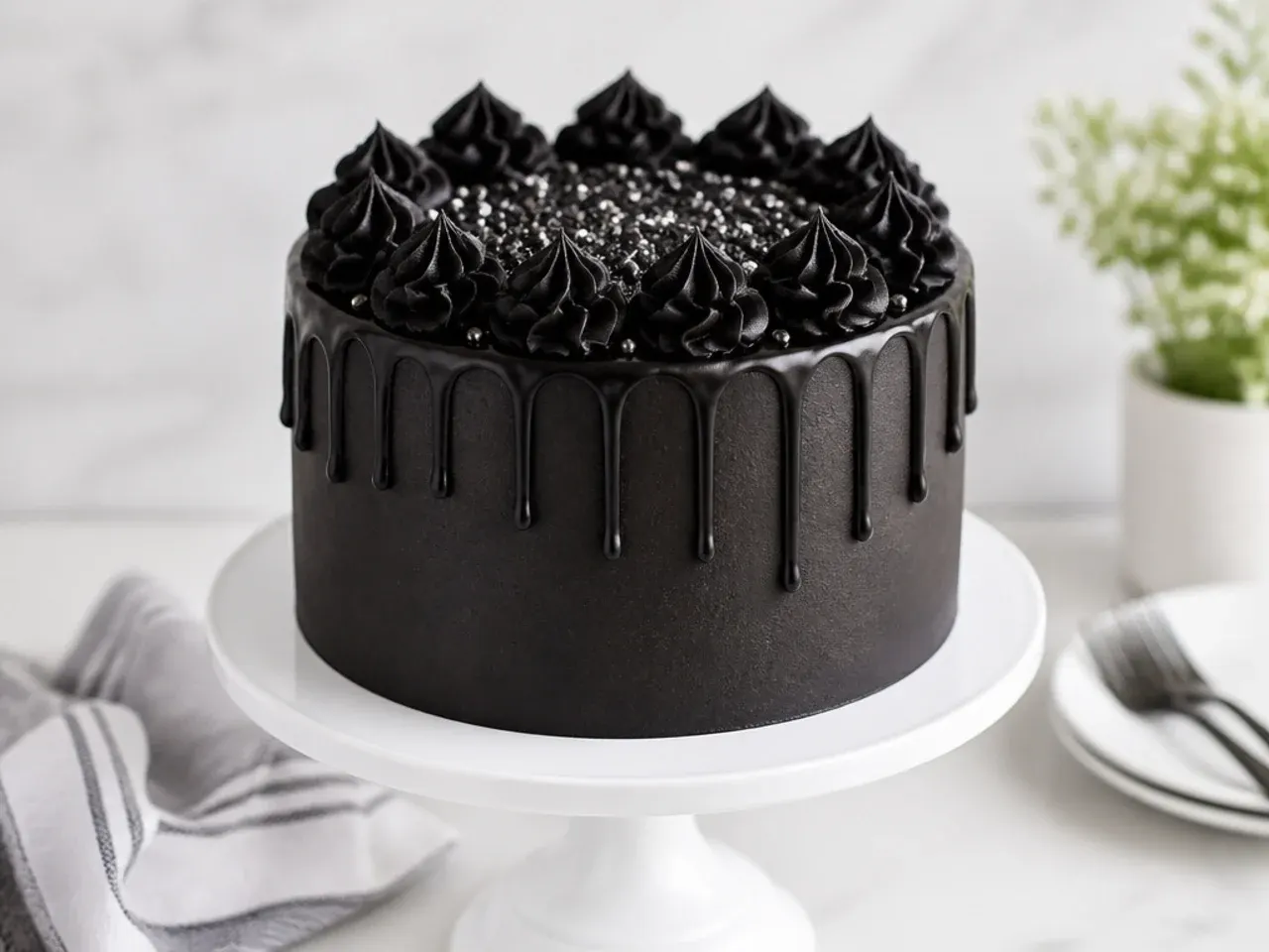 easy boxed mix black drip cake shortcut