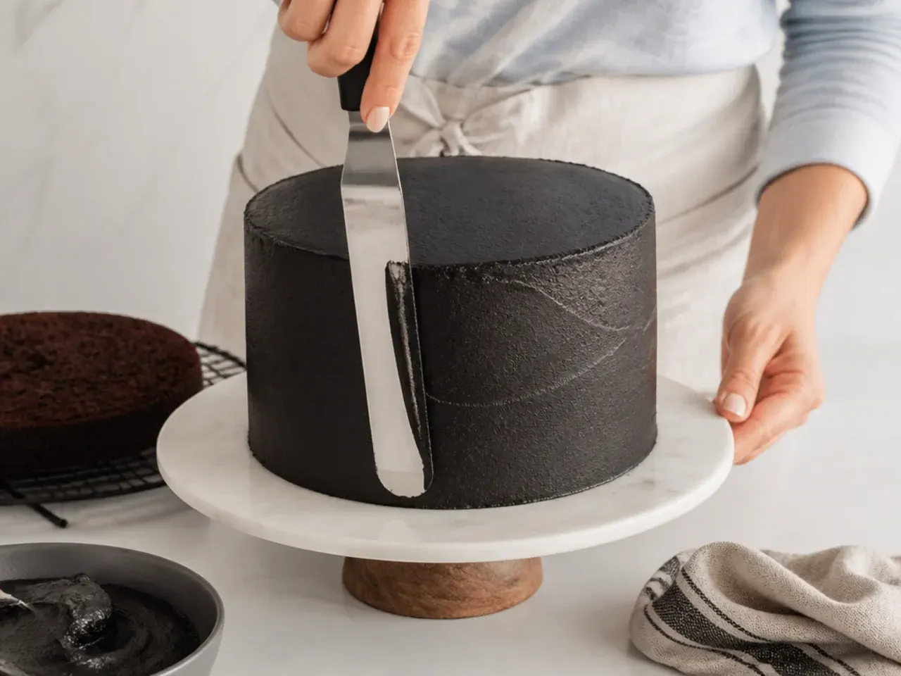 black velvet cake — step 7: cool, frost, and assemble