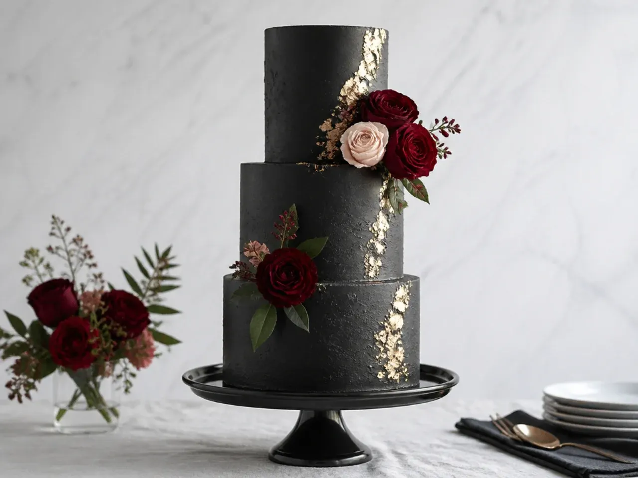 Tips for decorating a black wedding cake more easily at home