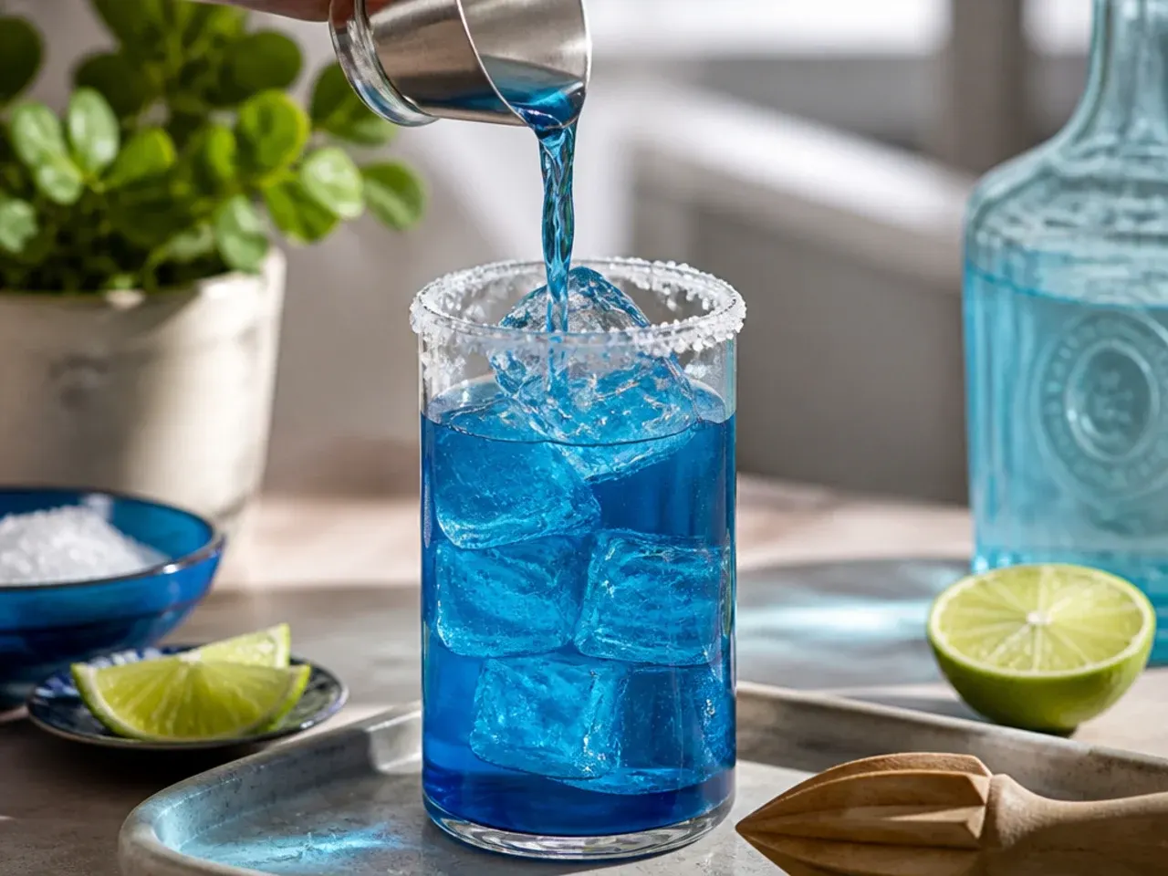blue drinks non alcoholic recipe step 1