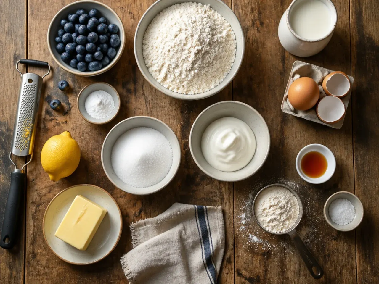 Hands rubbing cold butter into flour for scone dough, showing pea-sized lumps