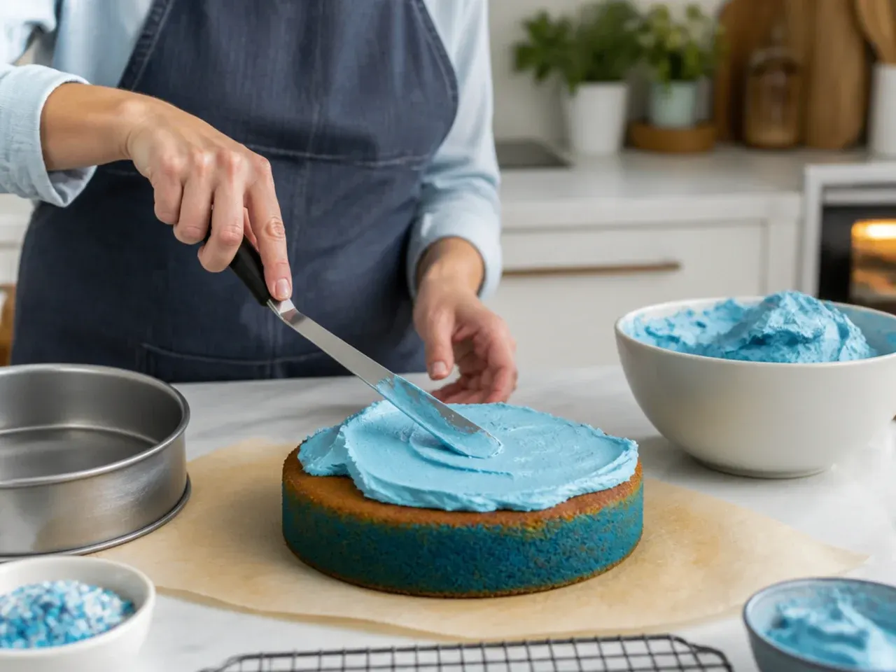bluey buttercream cake ideas recipe step 1