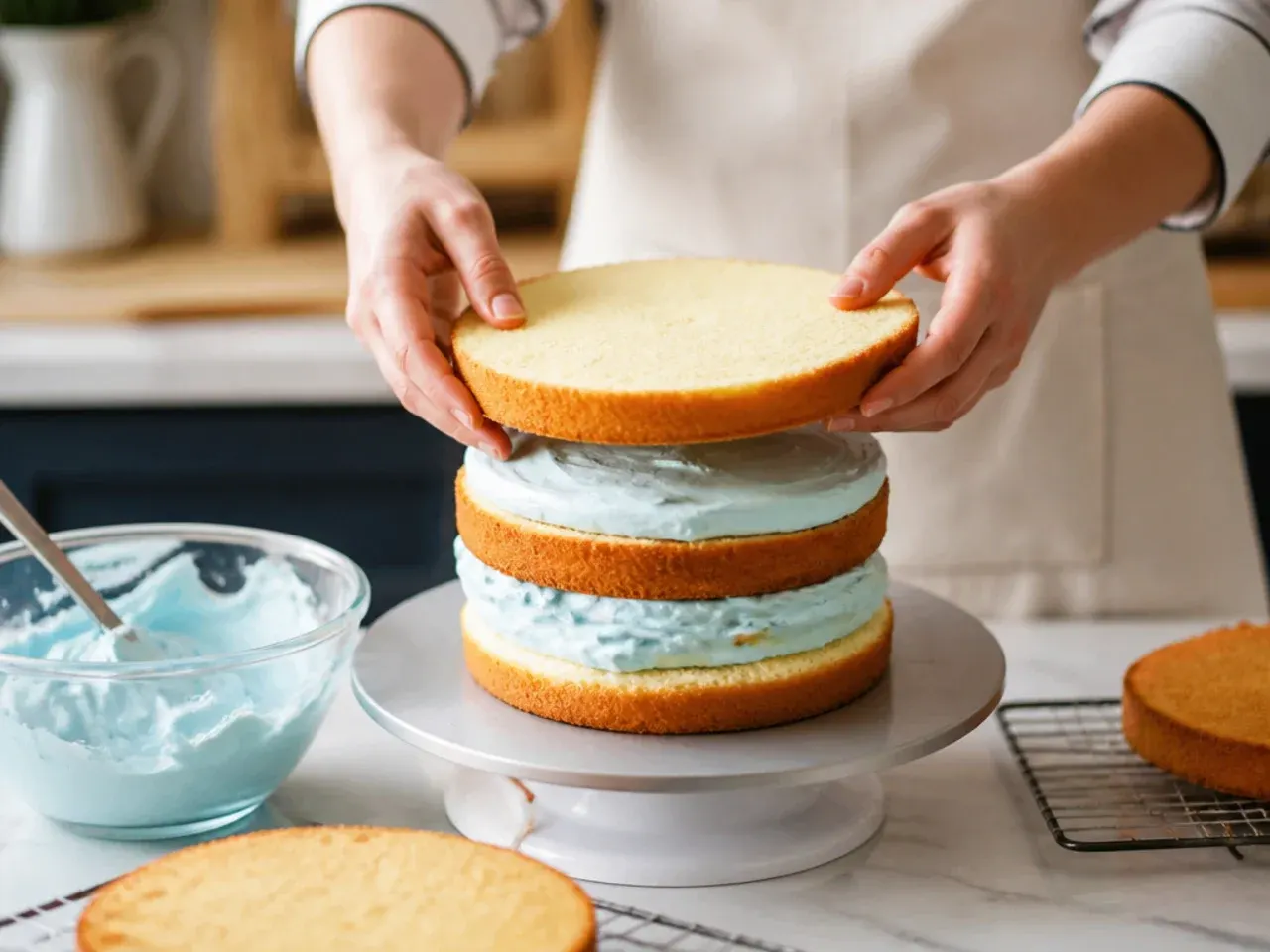 bluey buttercream cake ideas recipe step 4