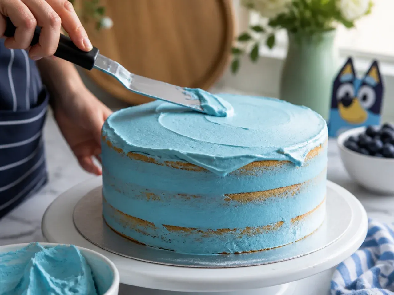bluey cake ideas birthday boy recipe step 5