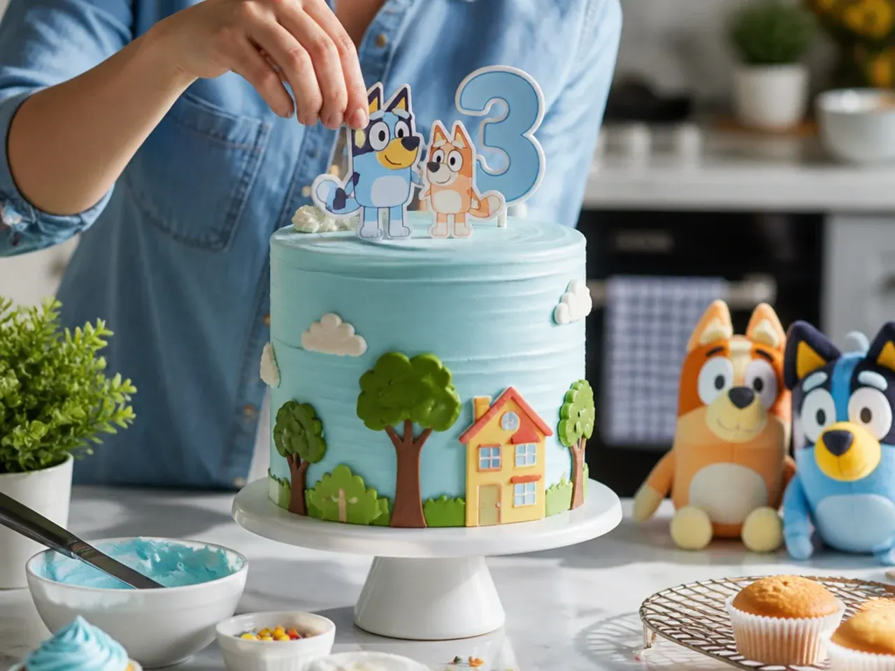 bluey cake ideas birthday boy recipe step 7