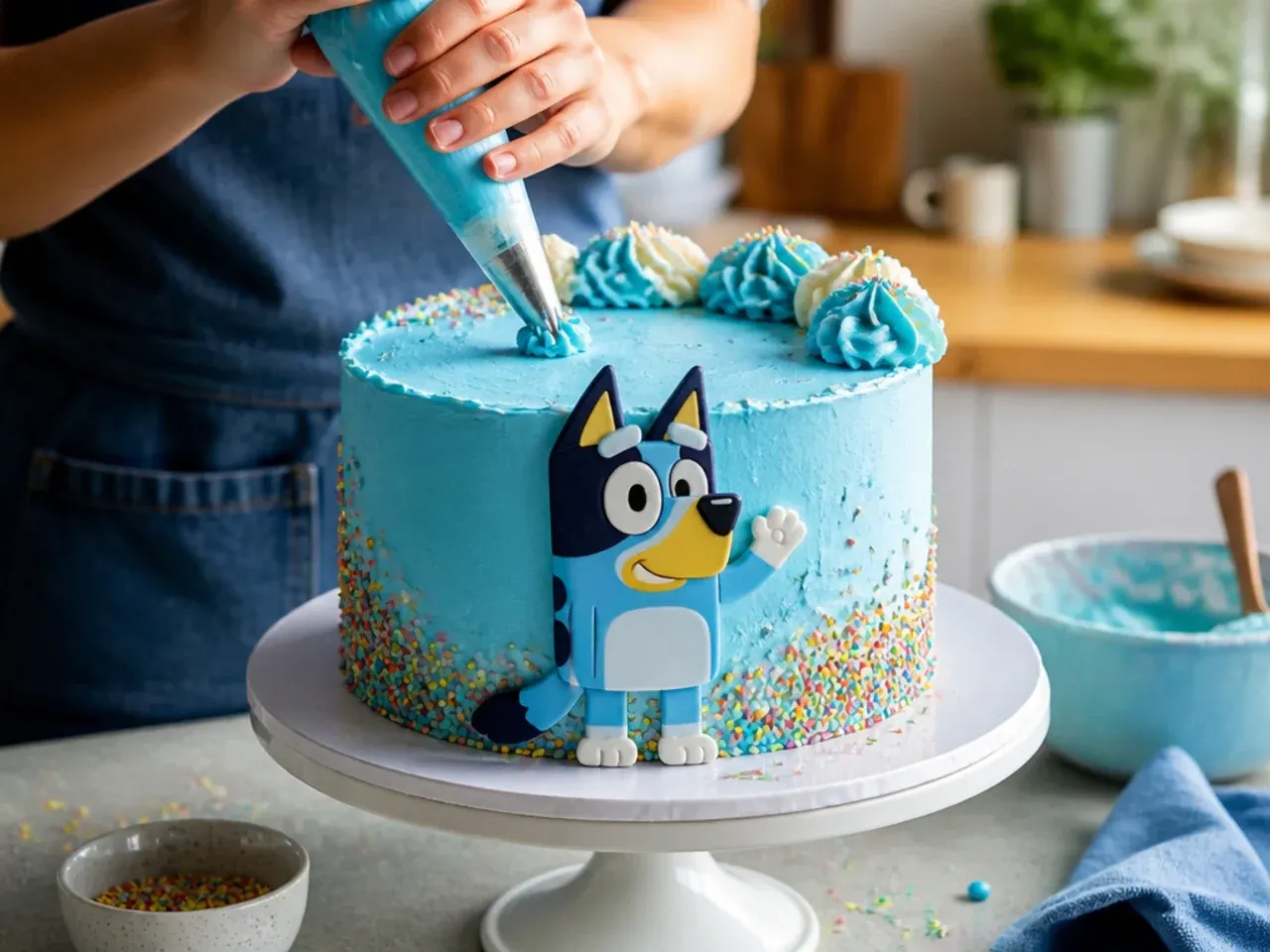bluey cake ideas birthday recipe step 6