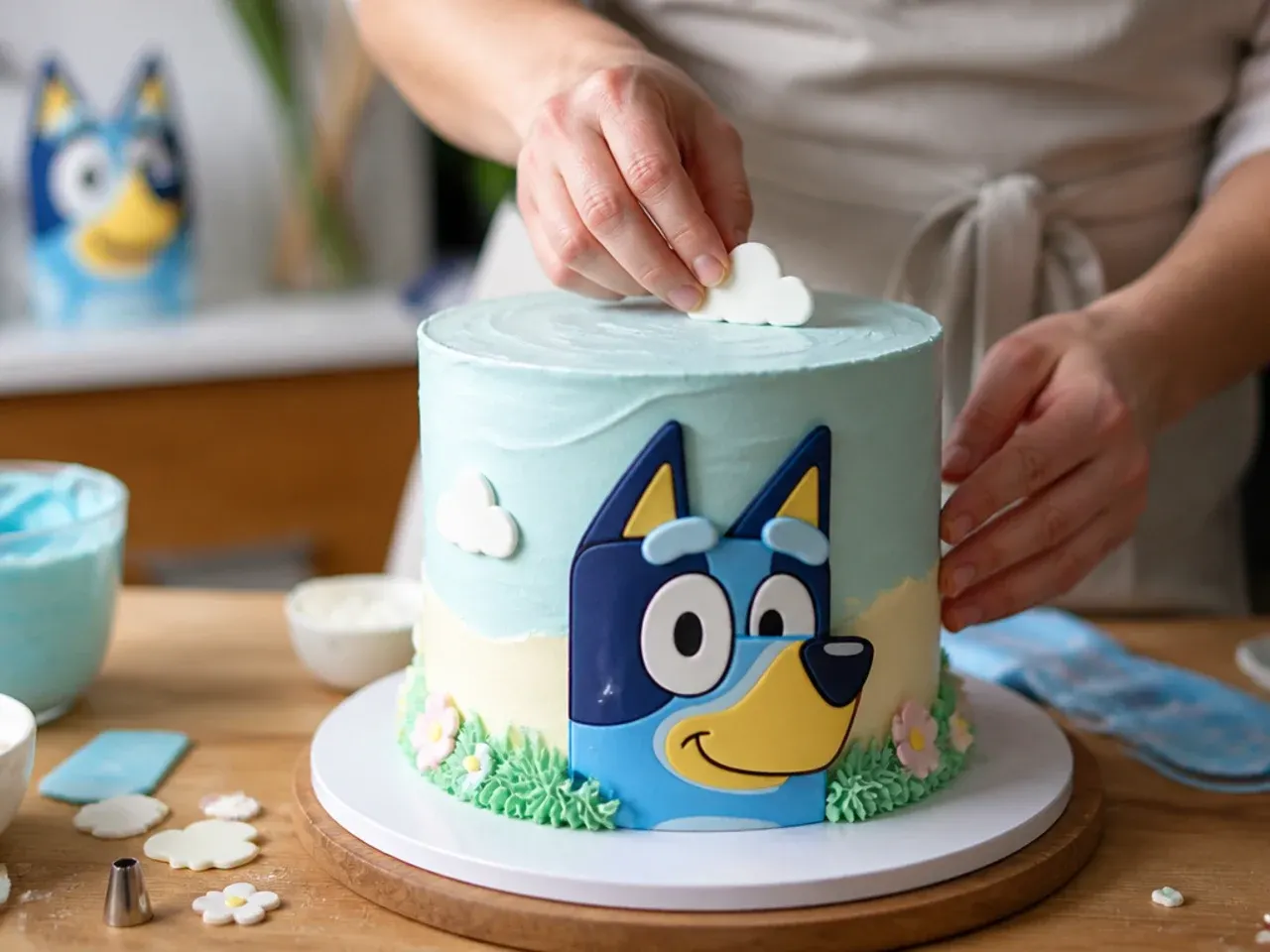 bluey cake ideas birthday recipe step 7