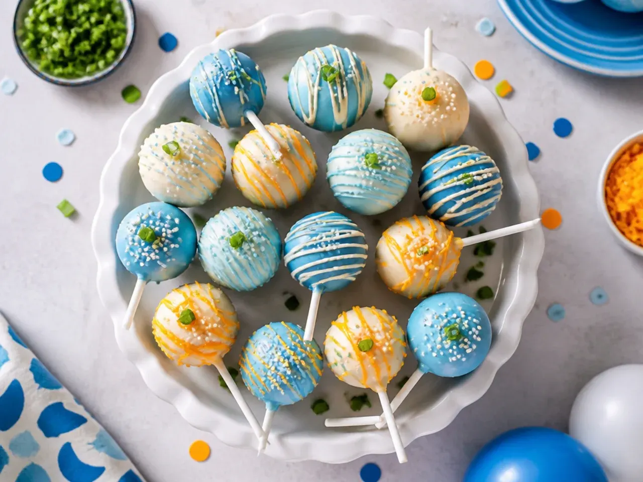 Simple budget cake pops made with box mix and coloured candy melts