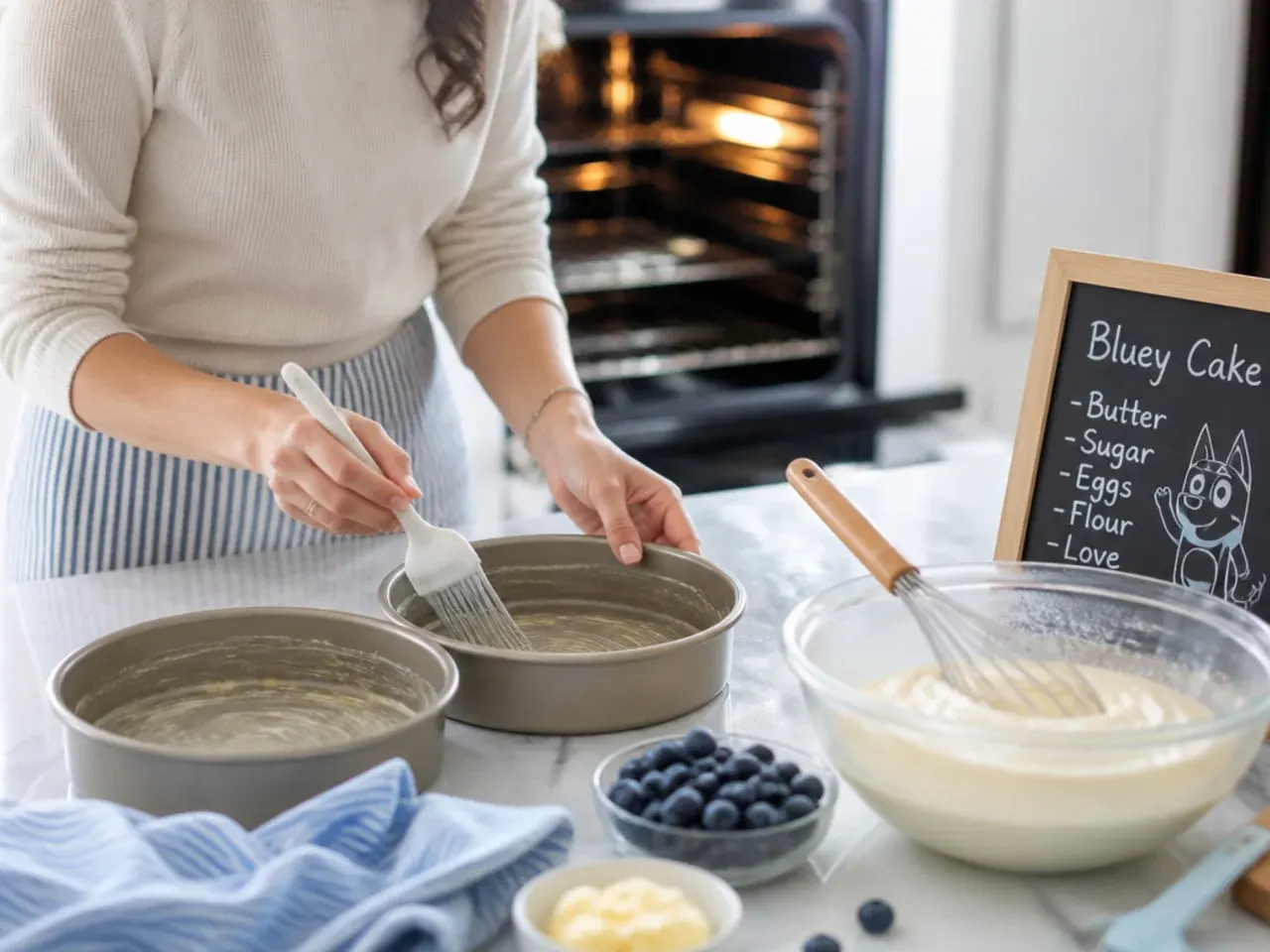 bluey cake table ideas recipe step 1