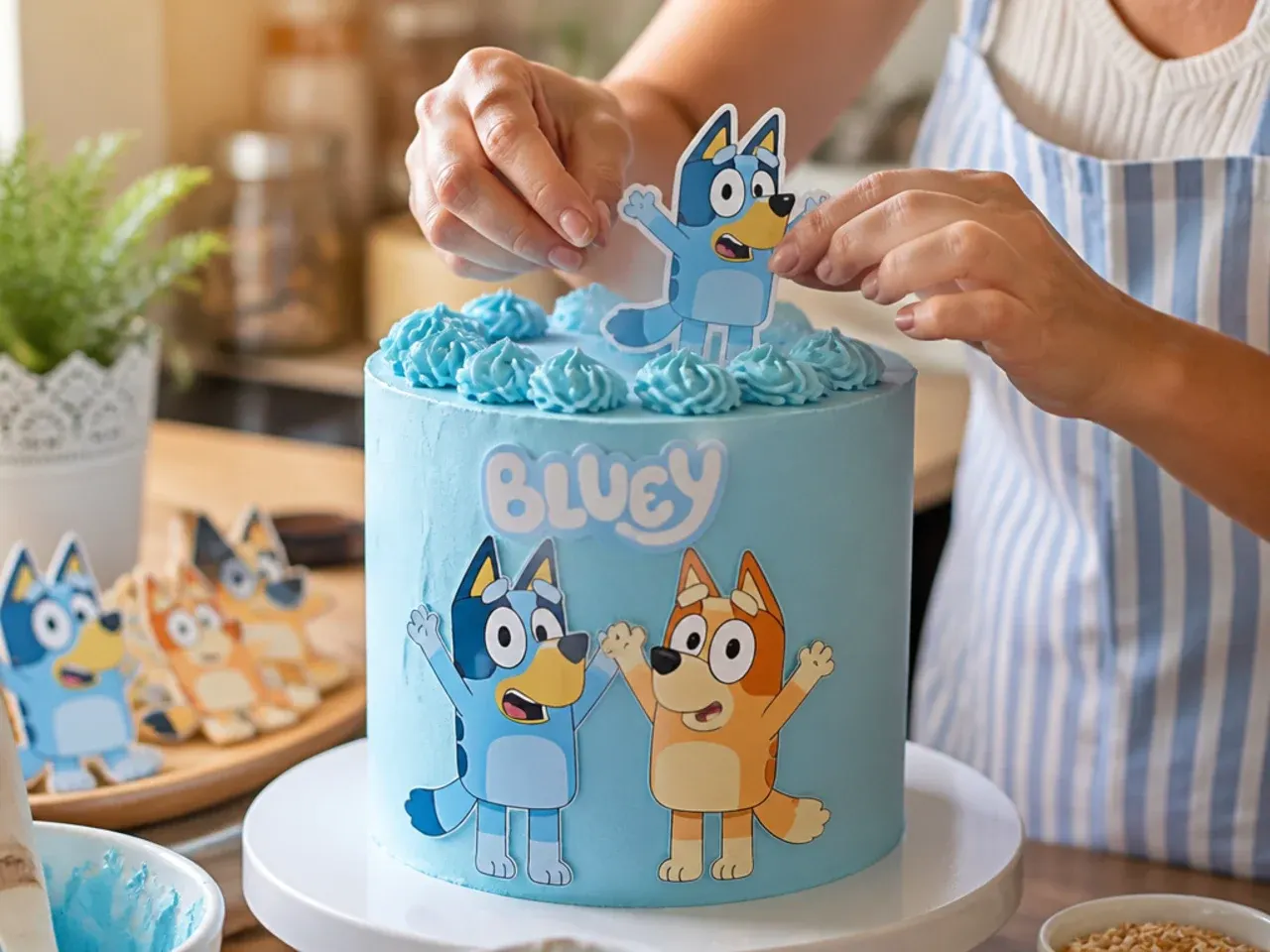 bluey cake table ideas recipe step 7