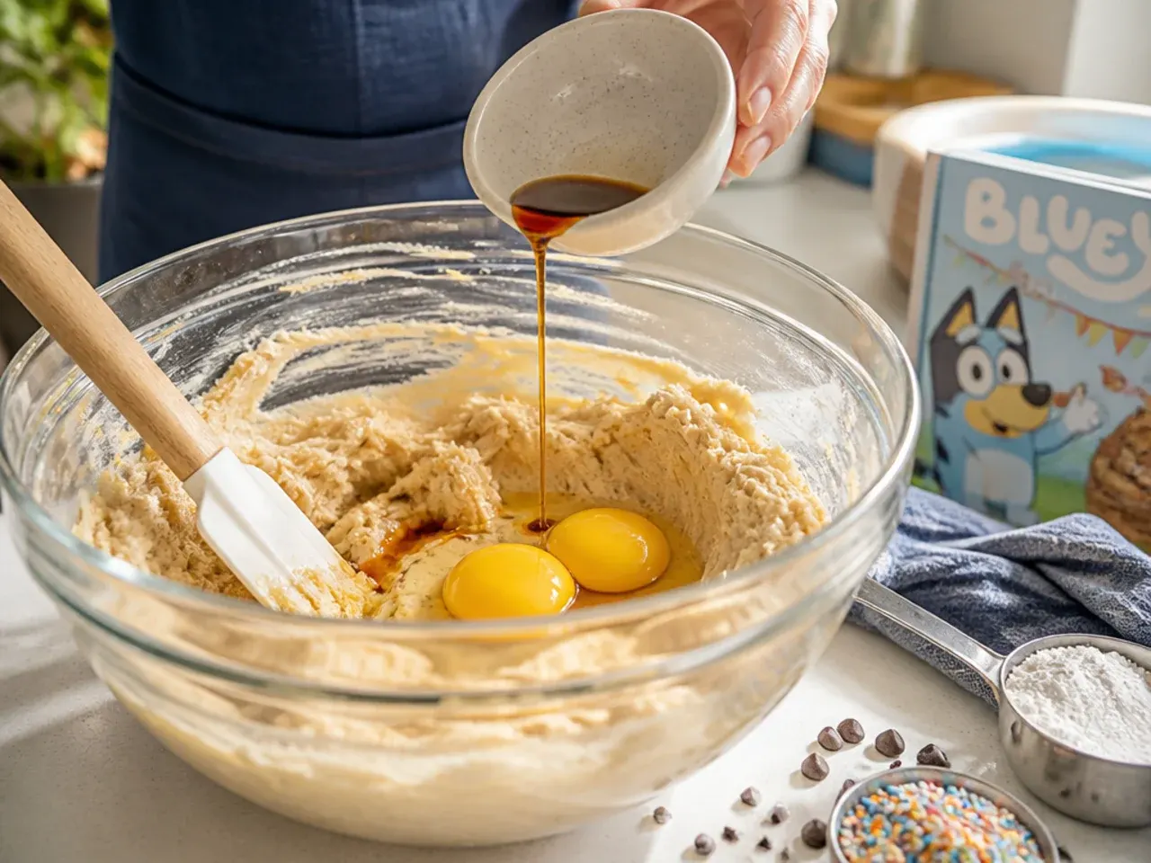 bluey cookie cake ideas recipe step 3