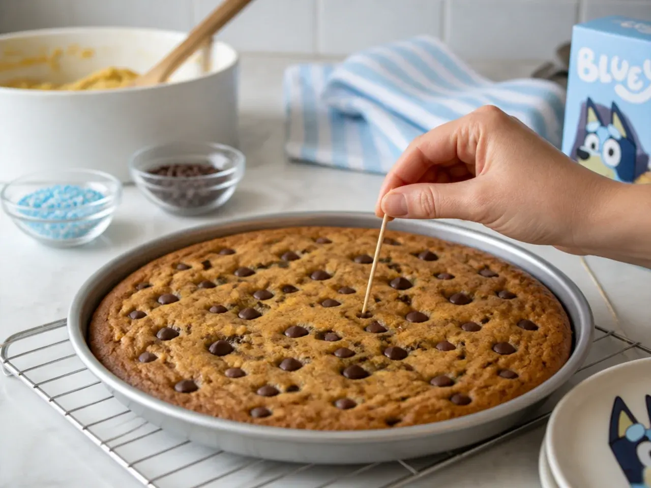 bluey cookie cake ideas recipe step 6