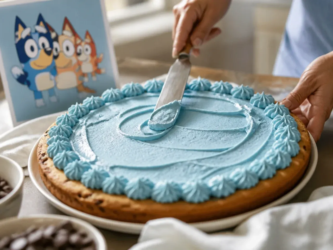 bluey cookie cake ideas recipe step 7