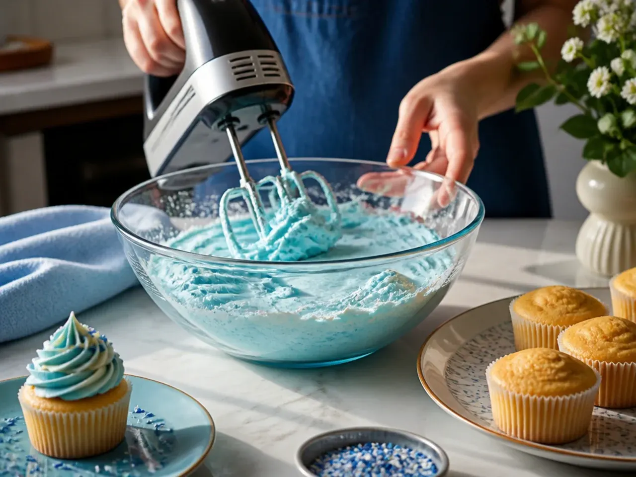 bluey cupcake cake ideas recipe step 1