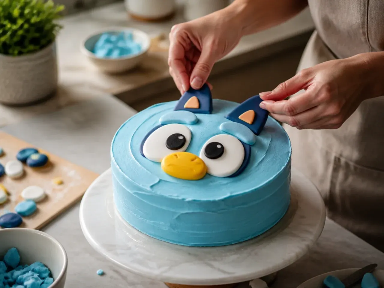 bluey duck cake ideas recipe step 7