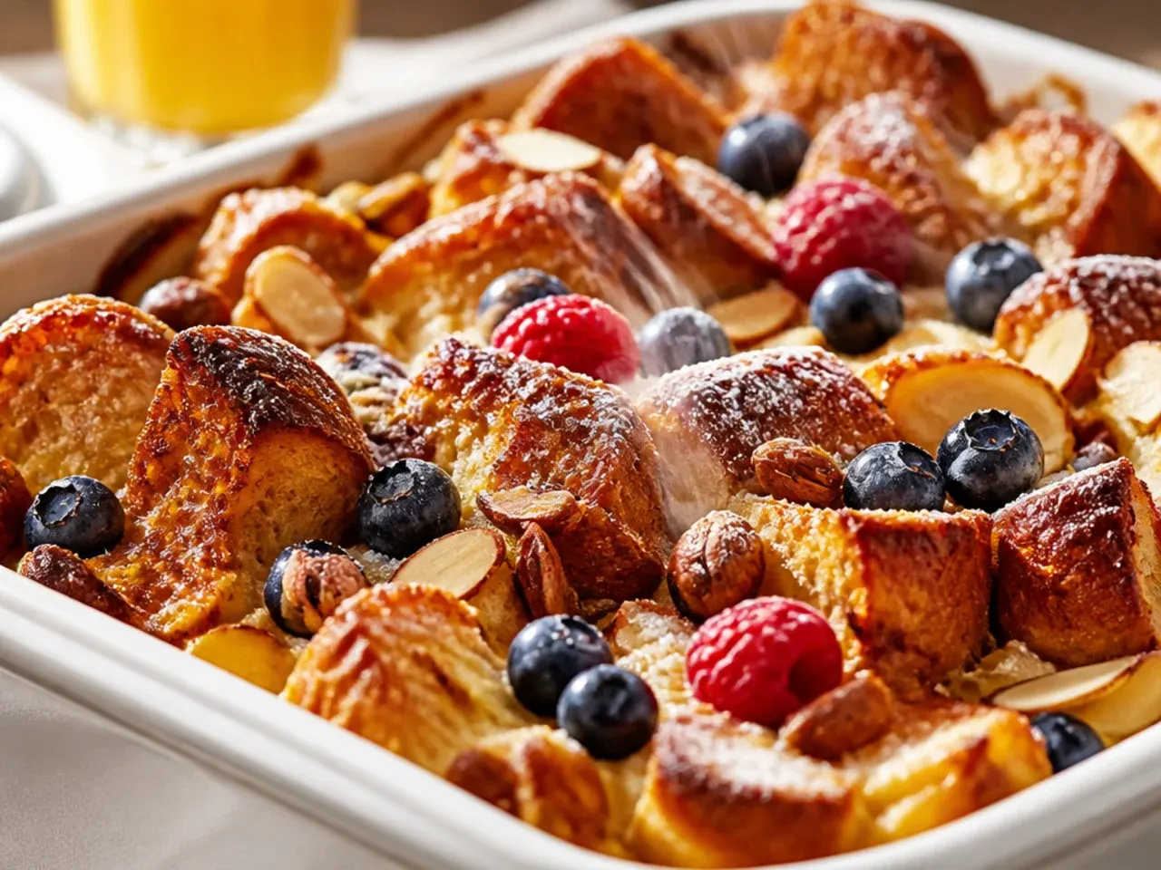 Foil-wrapped unbaked brioche French toast casserole ready for the freezer
