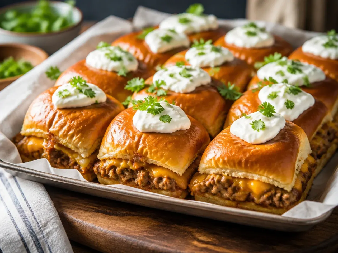Beef and cheese sliders assembled directly in an ovenproof skillet