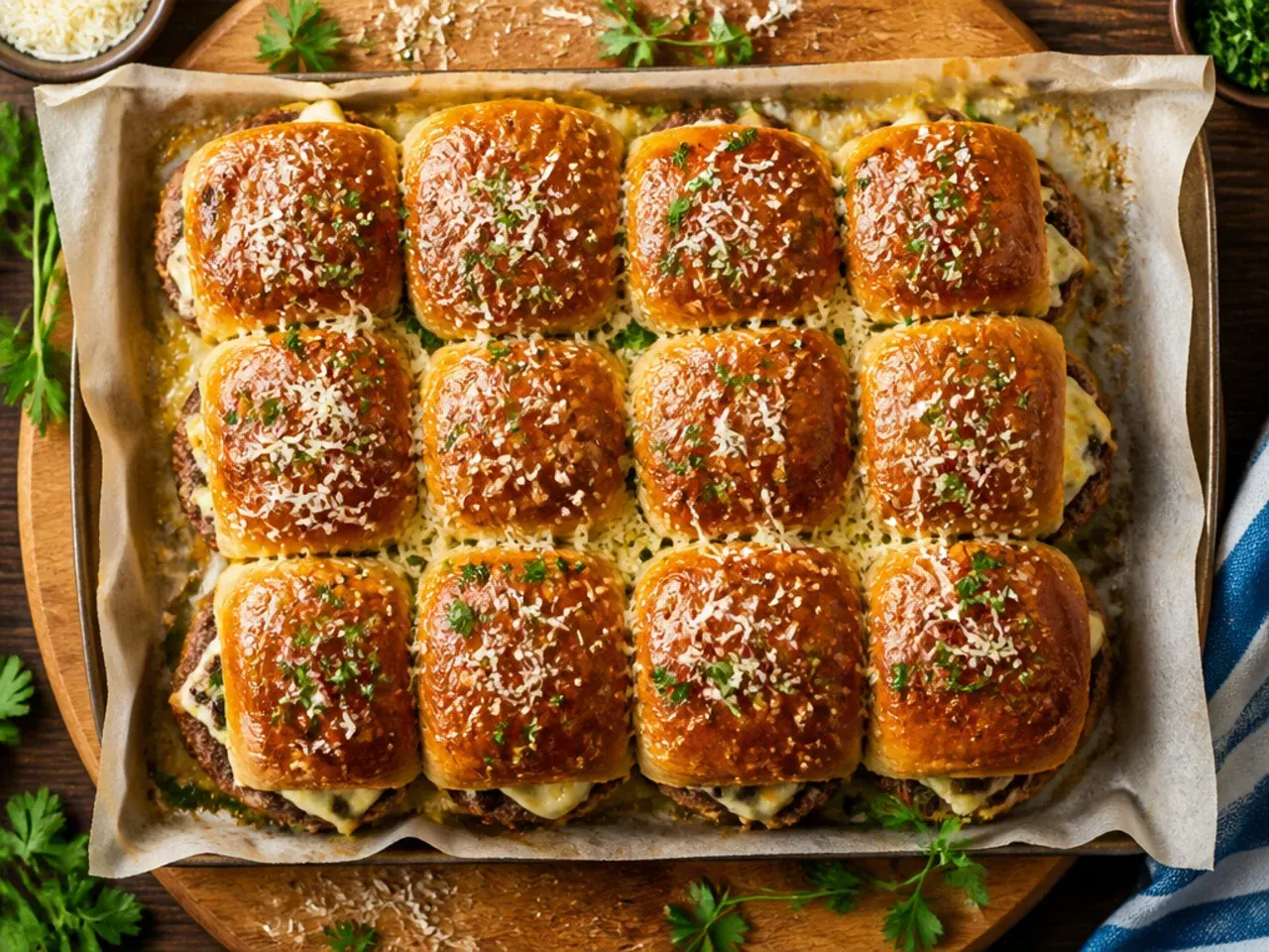 Small batch of burger sliders in an air fryer basket