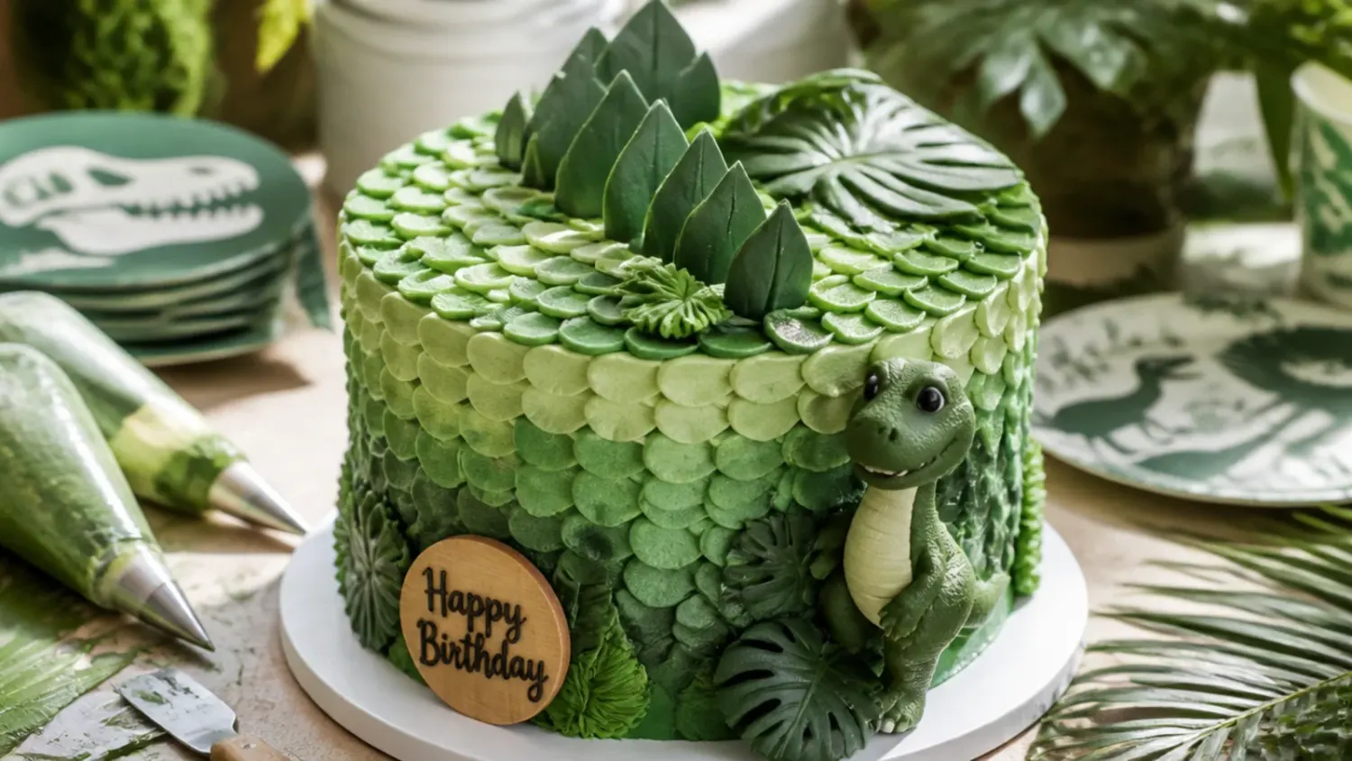 buttercream dinosaur cake — 6 Steps to an Easy Buttercream Dinosaur Cake