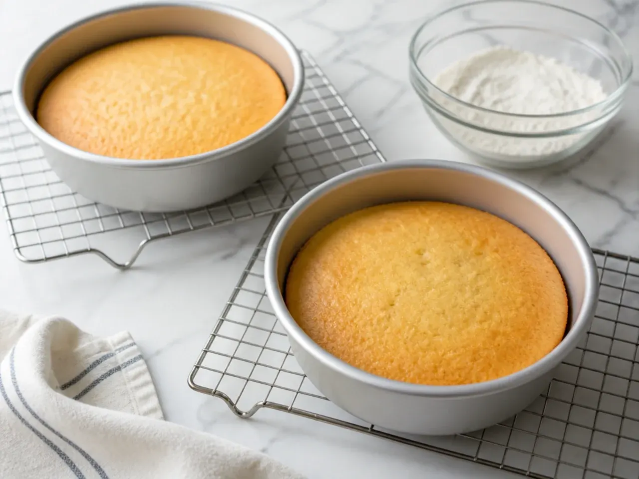 buttercream unicorn cake — step 1: bake the vanilla layers