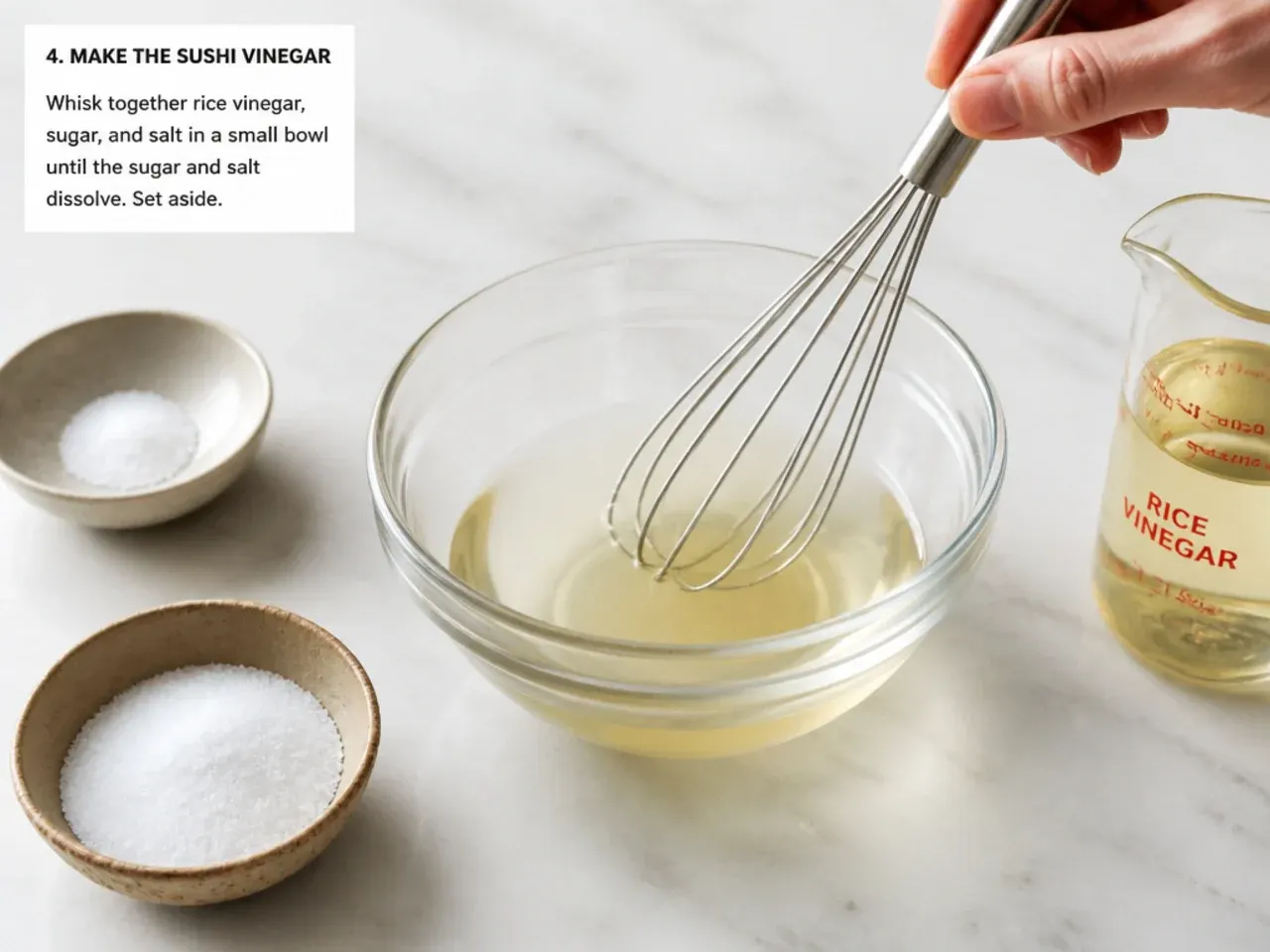 california sushi bowl — step 4: make the sushi vinegar