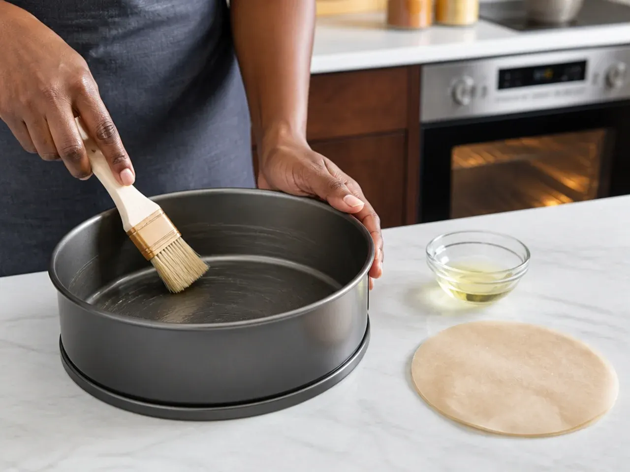caribbean black cake — step 3: prepare the tin and oven