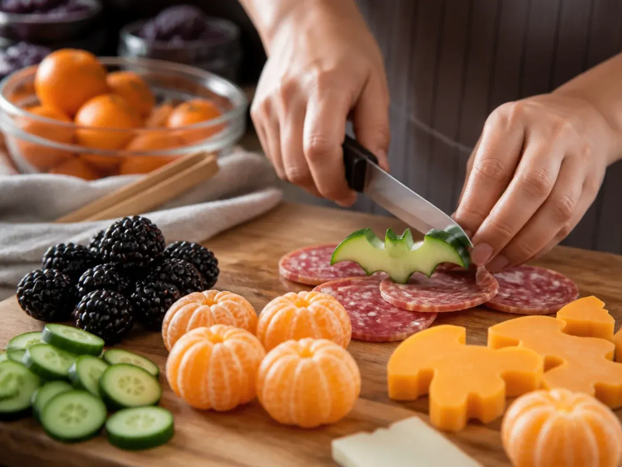 charcuterie board halloween recipe step 1