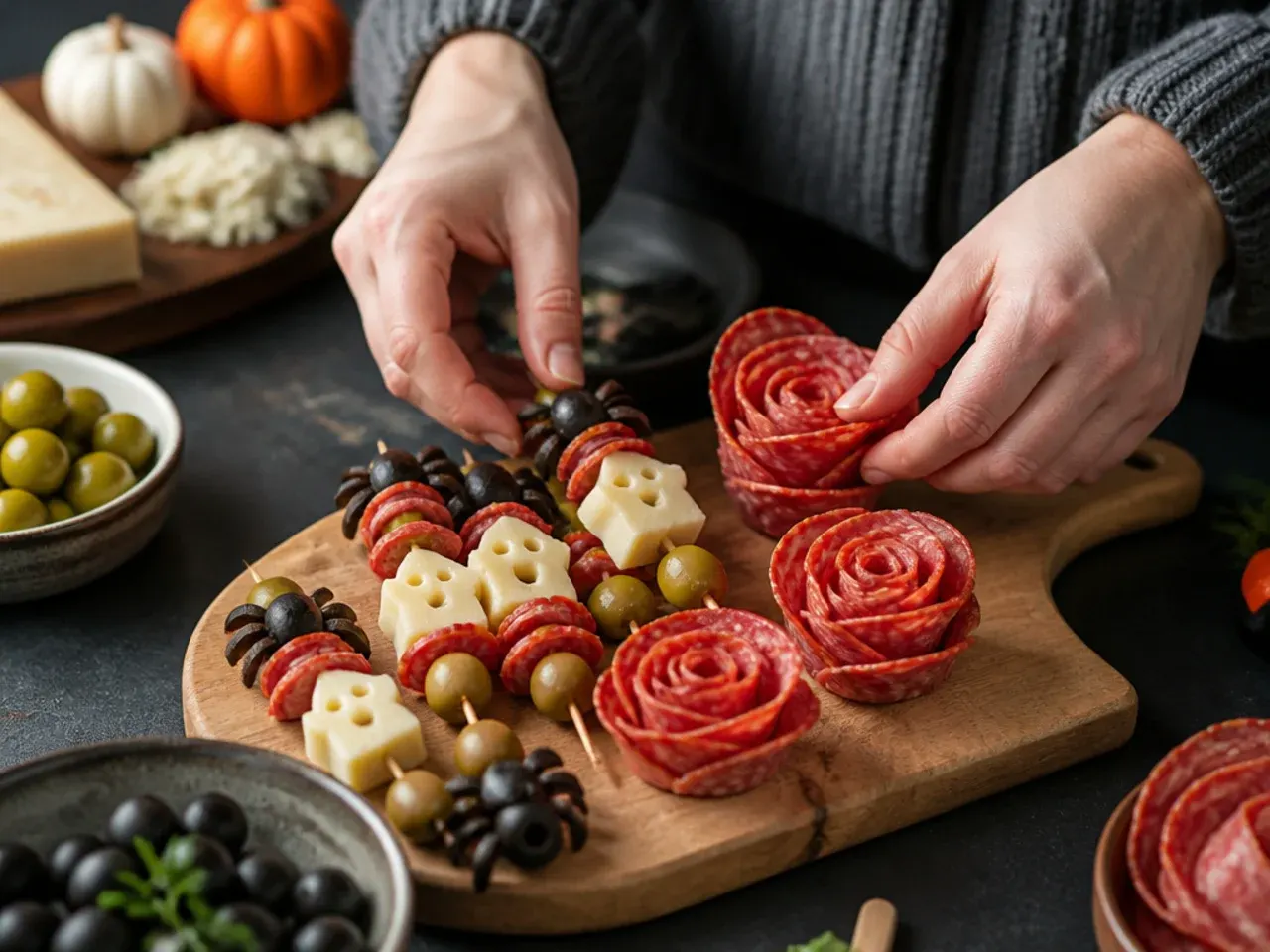 charcuterie board halloween recipe step 4