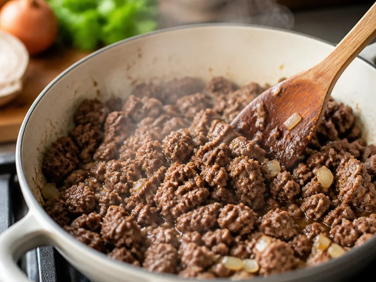 cheeseburger macaroni soup recipe step 1