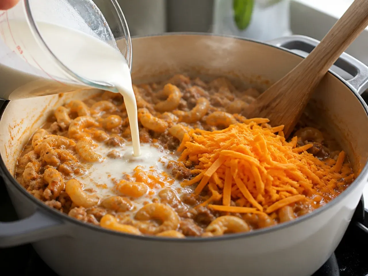 cheeseburger macaroni soup recipe step 6