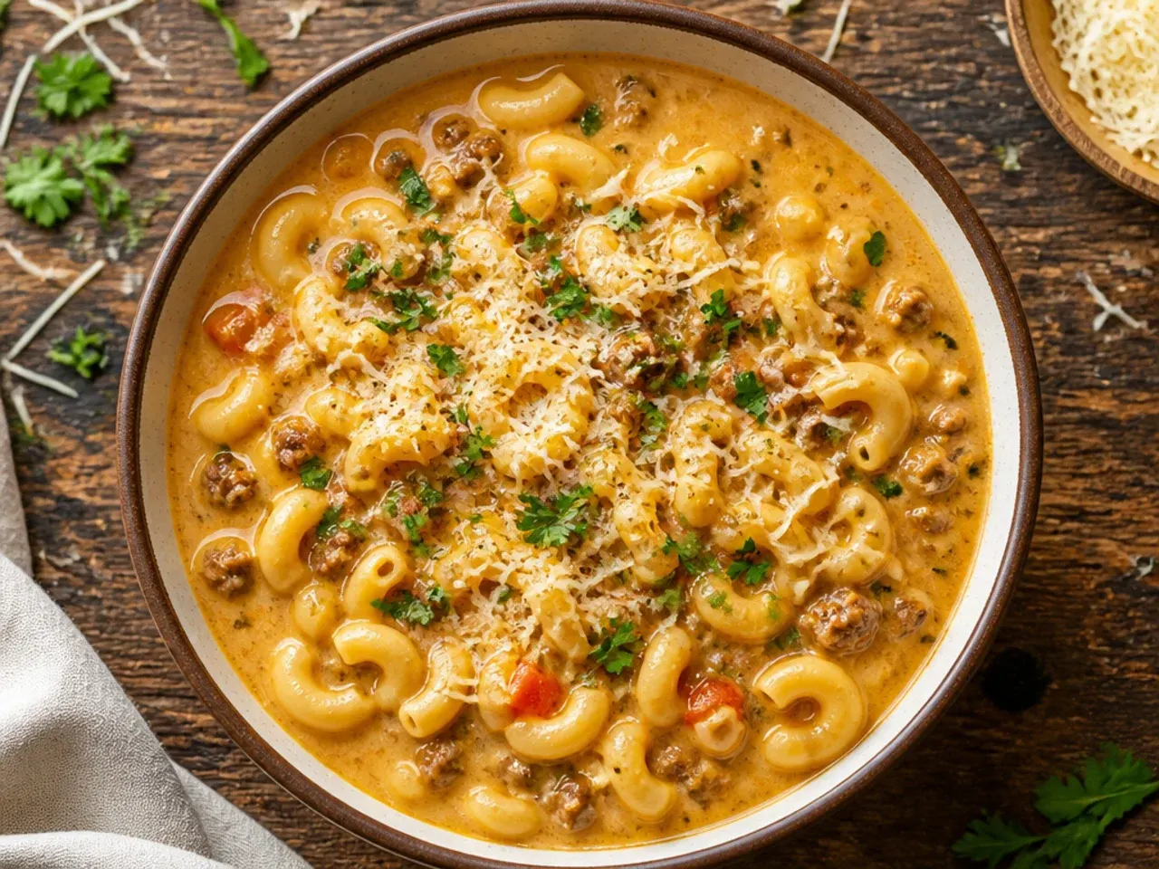Freezer containers of cheeseburger macaroni soup base ready to store