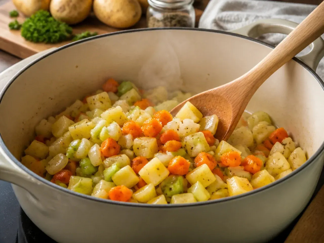 cheeseburger potato soup recipe step 2