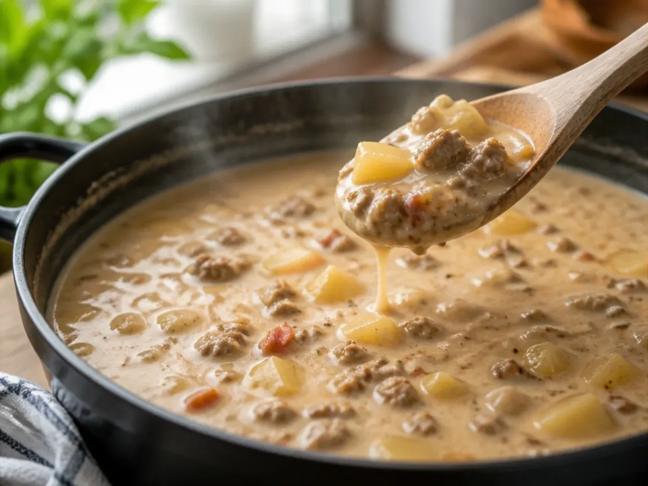 cheeseburger potato soup recipe step 5