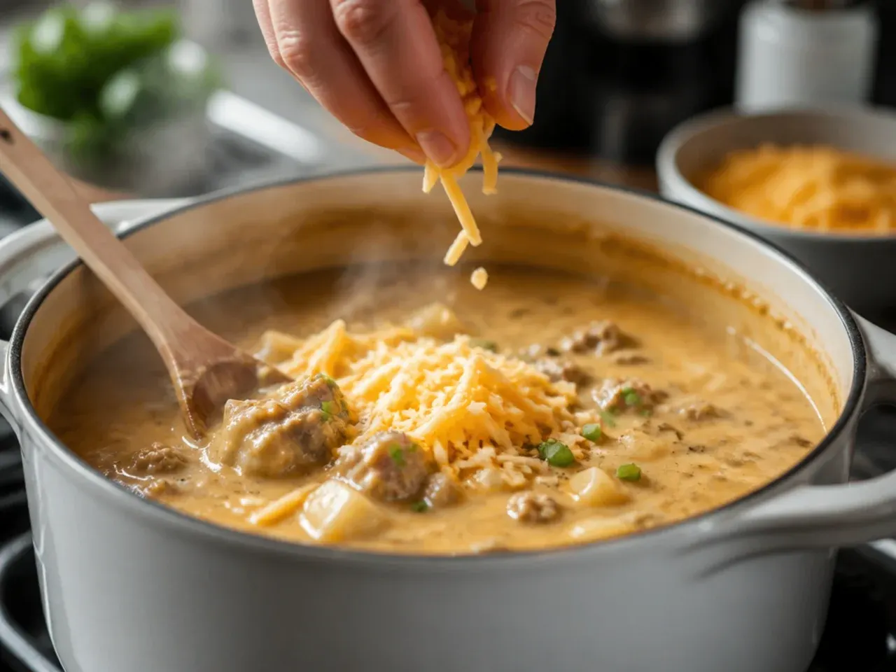 cheeseburger potato soup recipe step 7