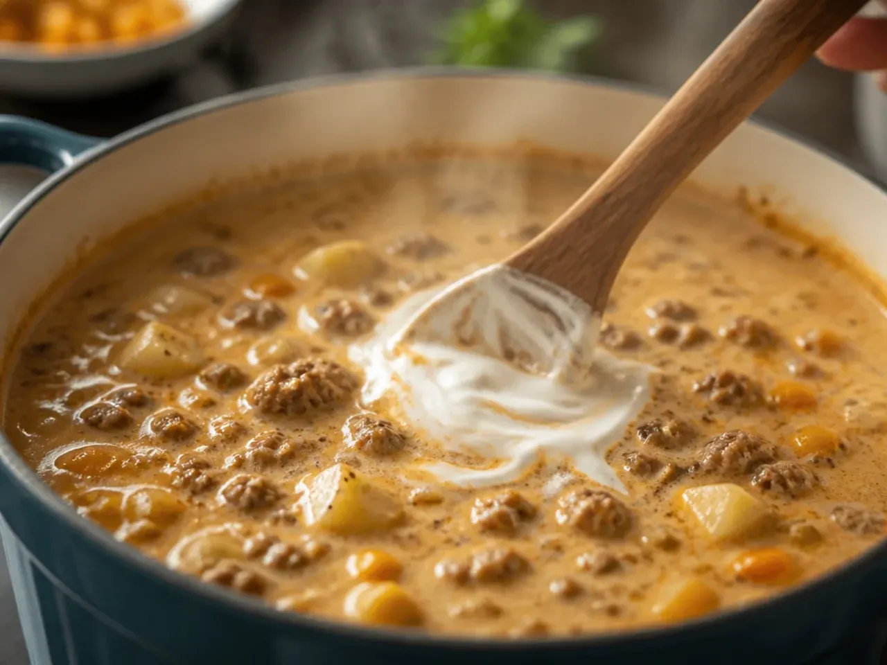 cheeseburger soup recipe recipe step 7