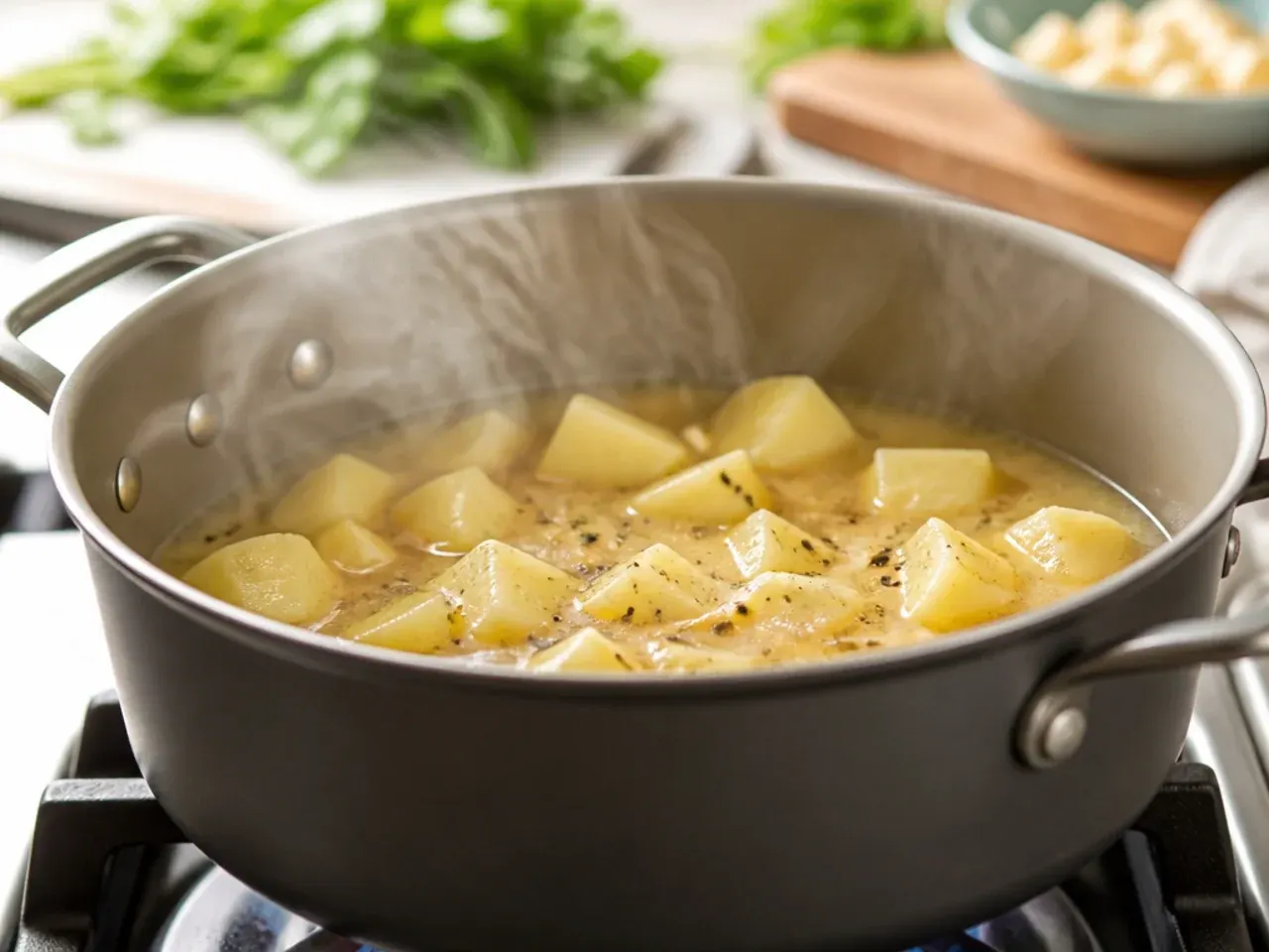 cheeseburger soup stovetop recipe step 3